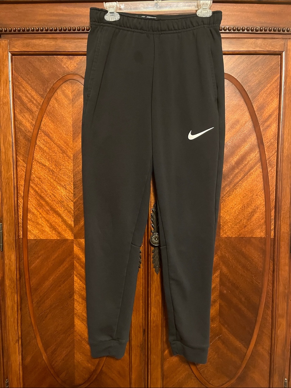 Nike Black Men’s Dri-Fit Joggers with White Swoosh